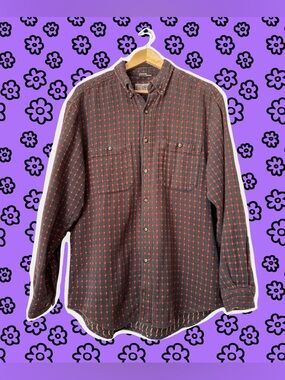 Vintage EUC Men's Patterned Button-Up Shirt